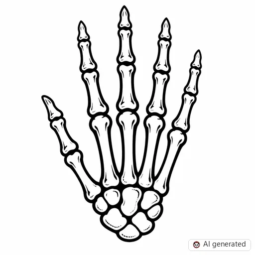 Skeleton hand tattoo design in Traditional style