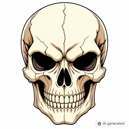 Totenkopf-Tattoo-Entwurf im Stil Anime