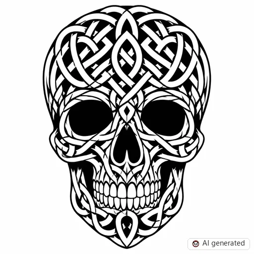 Disegno di tatuaggio Teschio in stile Celtico