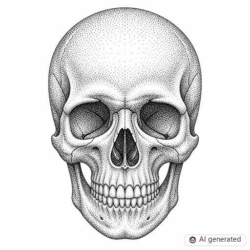 Skull tattoo design in Dotwork style