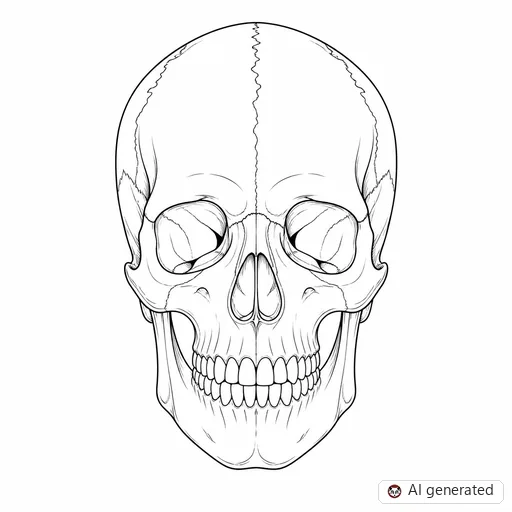 Skull tattoo design in Fine-Line style