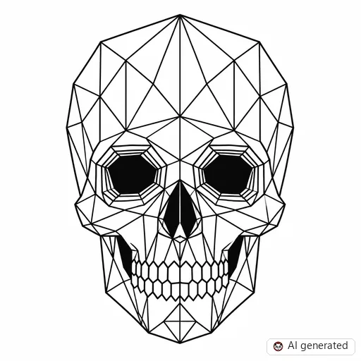 Skull tattoo design in Geometric style