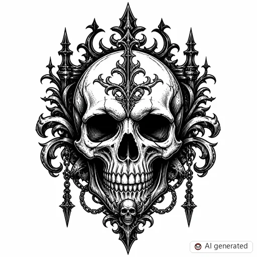 Disegno di tatuaggio Teschio in stile Gothic