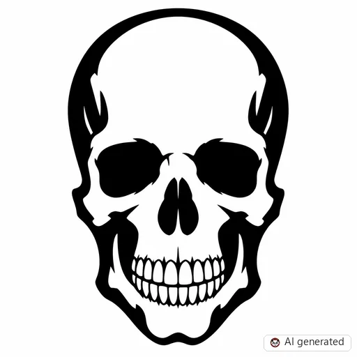 Totenkopf-Tattoo-Entwurf im Stil Negative Space