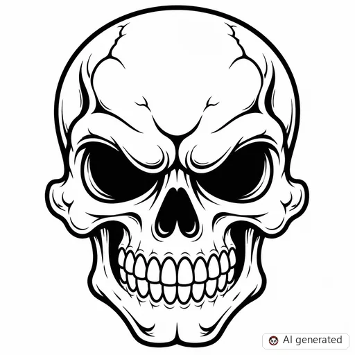 Skull tattoo design in New School style