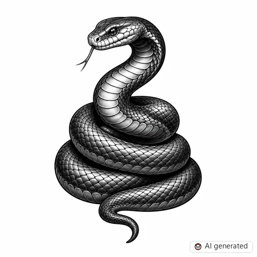 Snake tattoo design in Black & Grey style