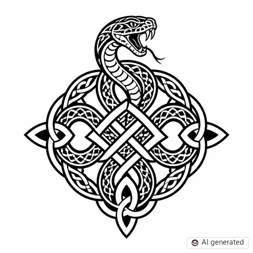 Disegno di tatuaggio Serpente in stile Celtico
