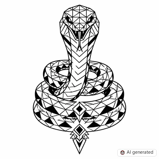 Snake tattoo design in Geometric style
