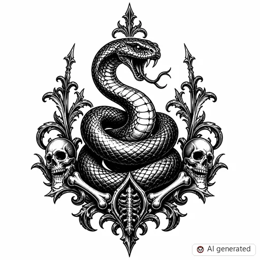 Disegno di tatuaggio Serpente in stile Gothic