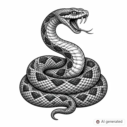 Snake tattoo design in Illustrative style
