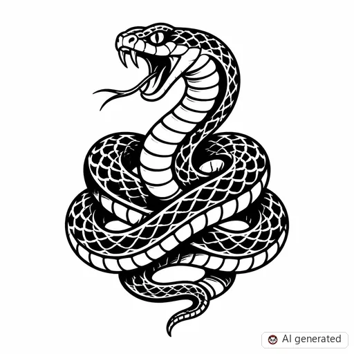 Snake tattoo design in Traditional style