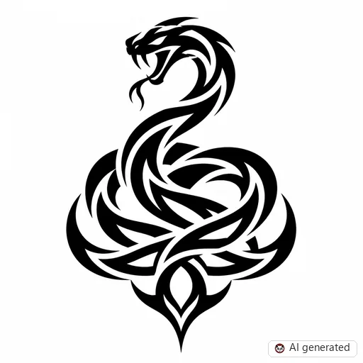 Snake tattoo design in Tribal style