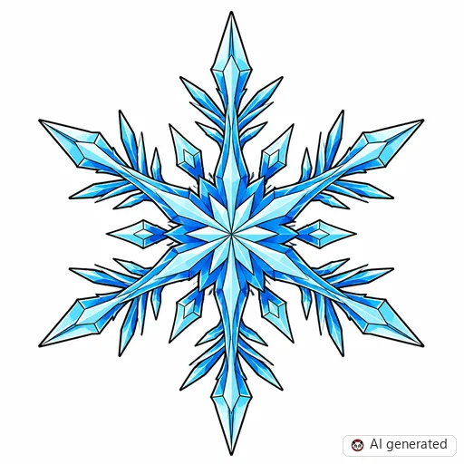 Schneeflocke-Tattoo-Entwurf im Stil Anime