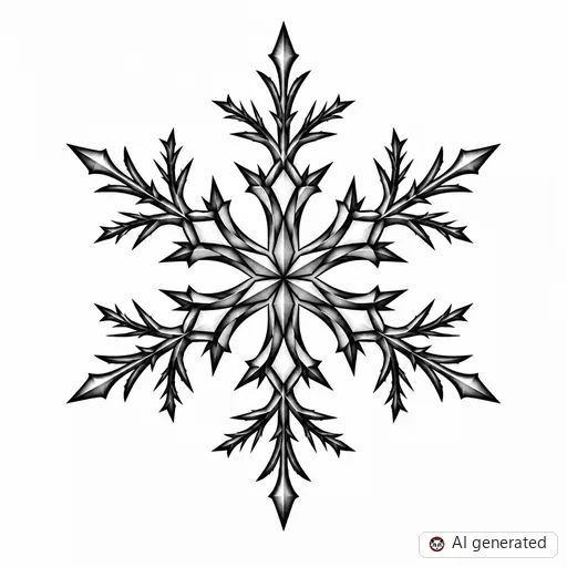 Snowflake tattoo design in Black & Grey style