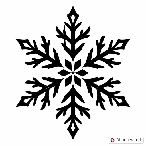 Snowflake tattoo design in Blackwork style