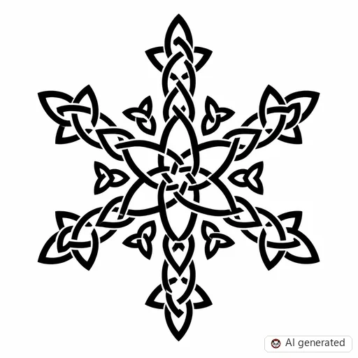 Disegno di tatuaggio Fiocco di neve in stile Celtico
