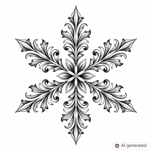 Schneeflocke-Tattoo-Entwurf im Stil Chicano