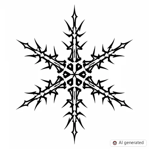 Snowflake tattoo design in Cybersigilism style