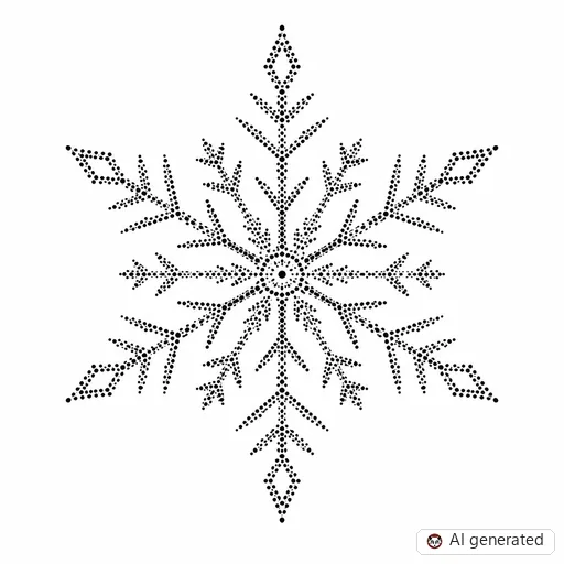 Snowflake tattoo design in Dotwork style