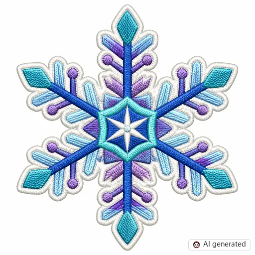 Diseño de tatuaje de Copo de nieve en estilo Bordado