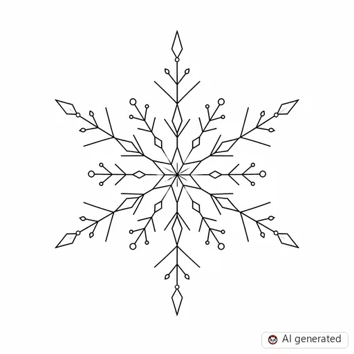 Snowflake tattoo design in Fine-Line style