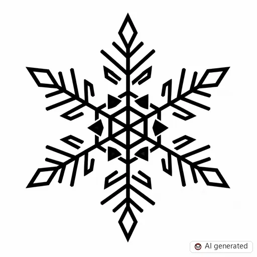 Snowflake tattoo design in Geometric style
