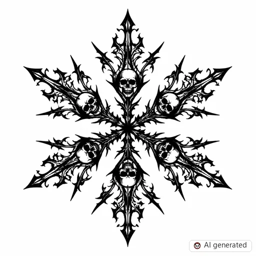 Disegno di tatuaggio Fiocco di neve in stile Gothic