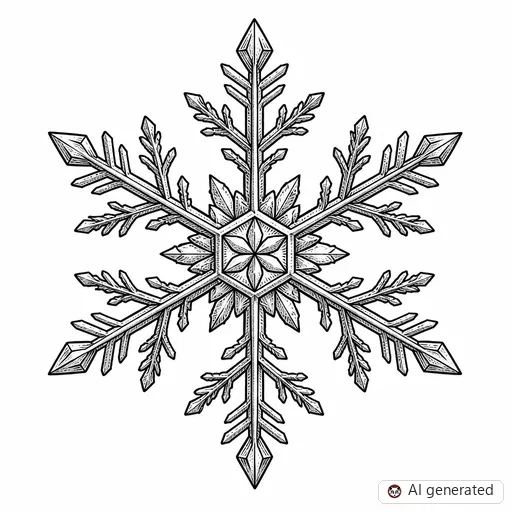 Snowflake tattoo design in Illustrative style
