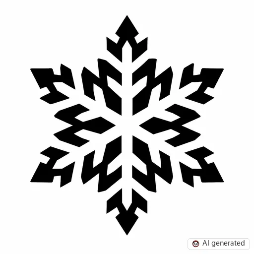 Schneeflocke-Tattoo-Entwurf im Stil Negative Space