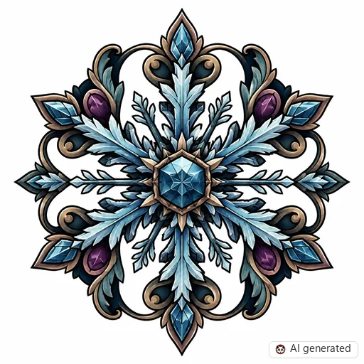 Schneeflocke-Tattoo-Entwurf im Stil Neo-Traditional