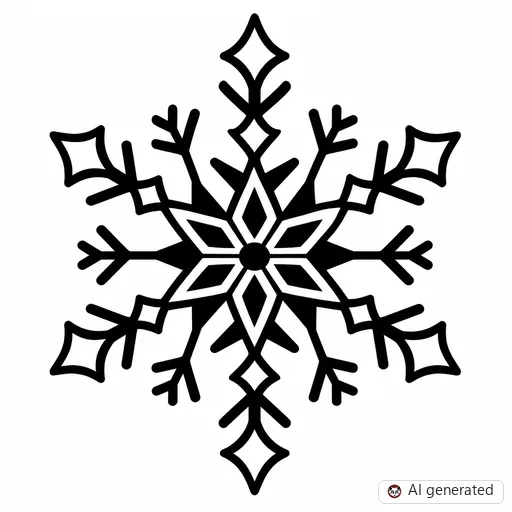 Snowflake tattoo design in Traditional style
