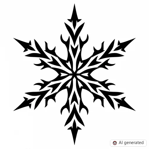 Snowflake tattoo design in Tribal style