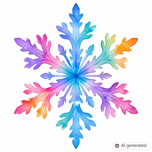 Snowflake tattoo design in Watercolor style