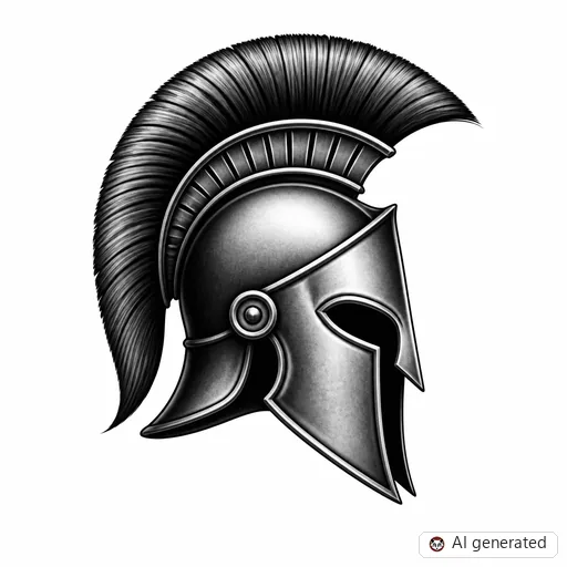 Spartan tattoo design in Black & Grey style