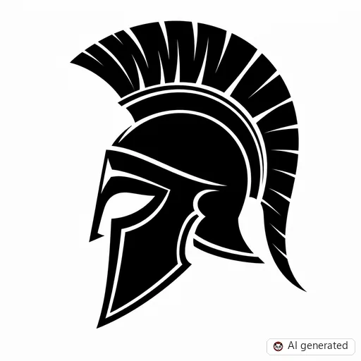 Spartan tattoo design in Blackwork style