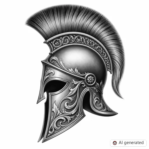 Spartaner-Tattoo-Entwurf im Stil Chicano