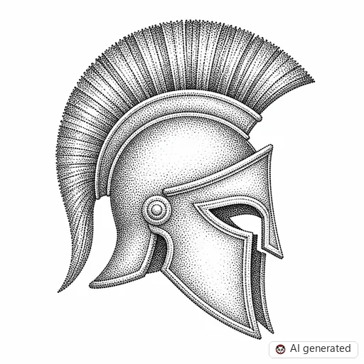 Spartan tattoo design in Dotwork style