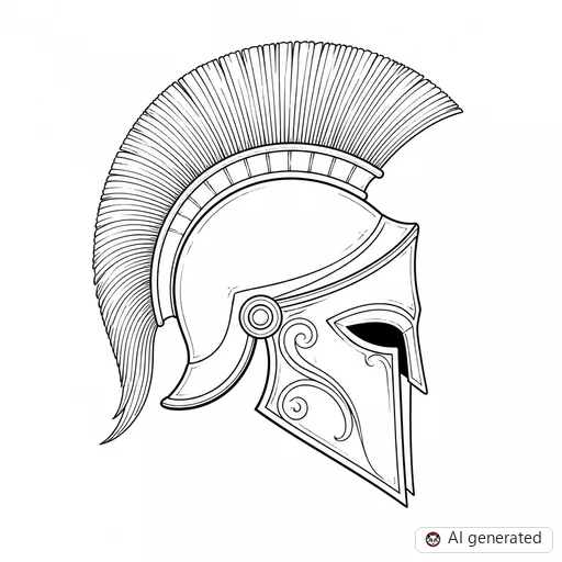 Spartan tattoo design in Fine-Line style