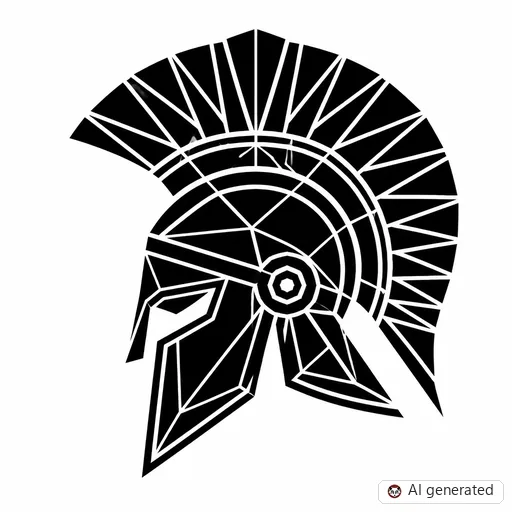 Spartan tattoo design in Geometric style