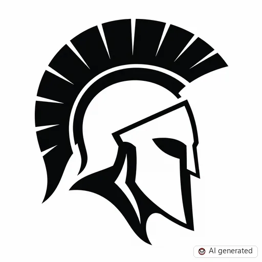 Spartaner-Tattoo-Entwurf im Stil Negative Space