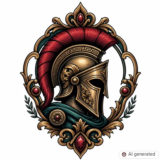 Spartaner-Tattoo-Entwurf im Stil Neo-Traditional