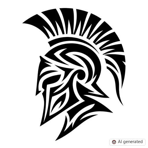 Spartan tattoo design in Tribal style