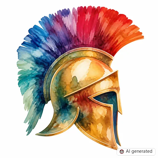 Spartan tattoo design in Watercolor style