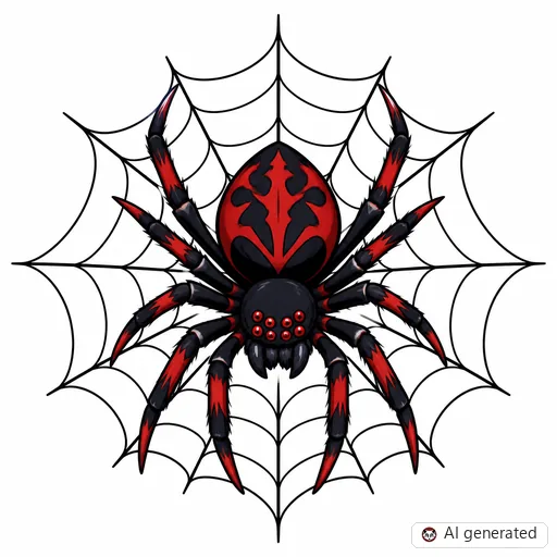Spinne-Tattoo-Entwurf im Stil Anime