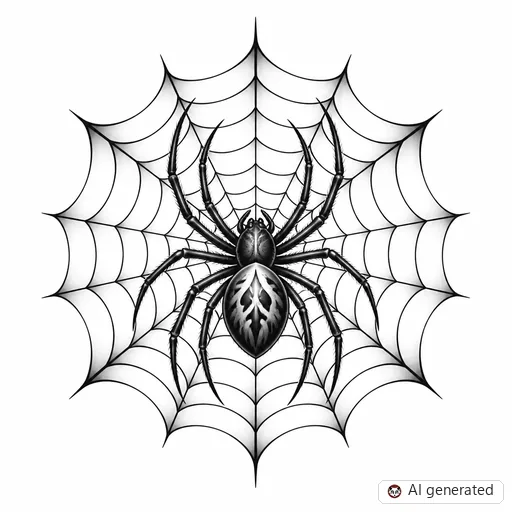 Spider tattoo design in Black & Grey style