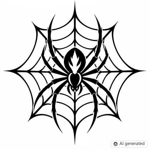 Spider tattoo design in Blackwork style
