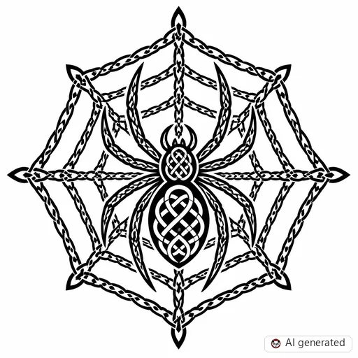 Disegno di tatuaggio Ragno in stile Celtico