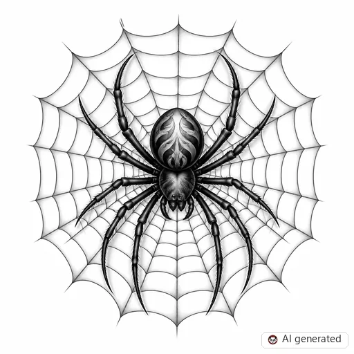 Spinne-Tattoo-Entwurf im Stil Chicano