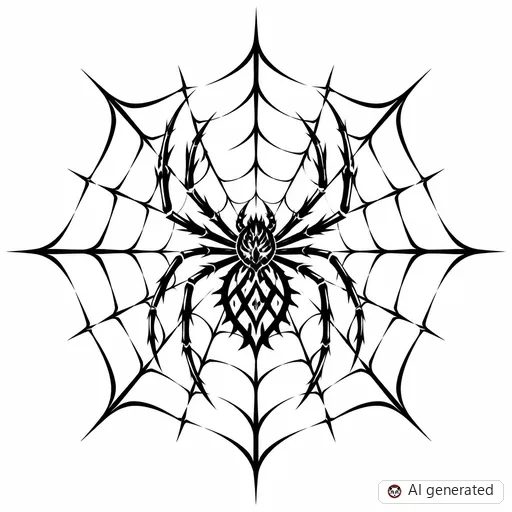 Spider tattoo design in Cybersigilism style