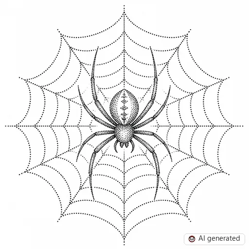 Spider tattoo design in Dotwork style